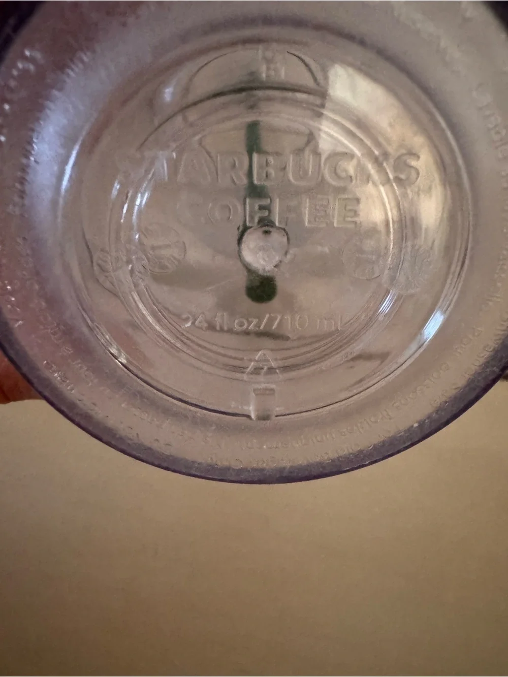 Starbucks Clear Tumbler with Green Logo and Dark Green Straw